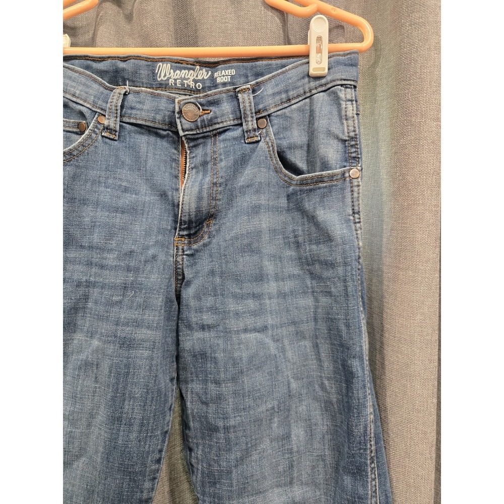 Wrangler Retro Relaxed Boot Jeans Boys 16 Husky Med Wash Stretch Denim Western